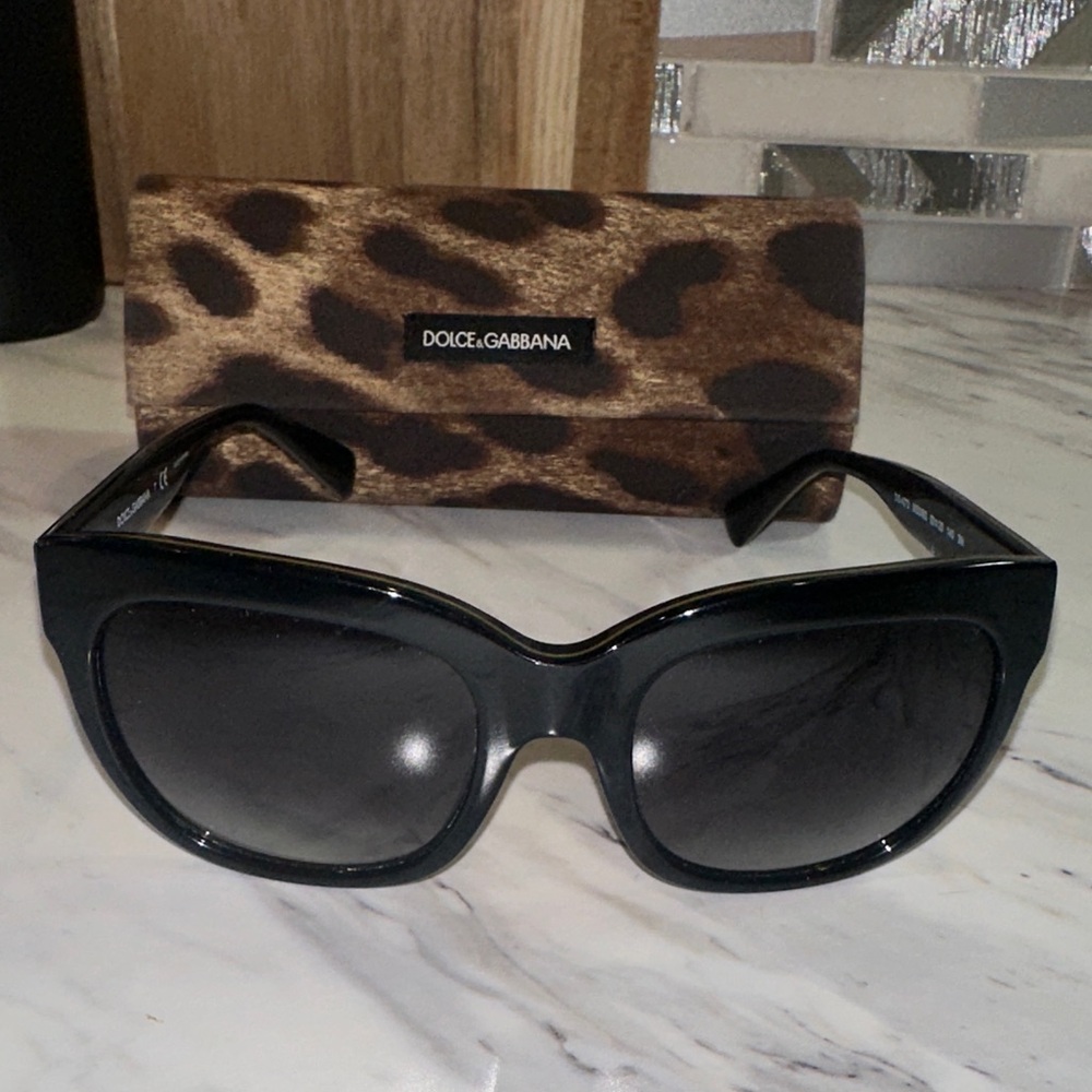 Dolce & Gabbana Black Oversized Women's DG Sunglasses
